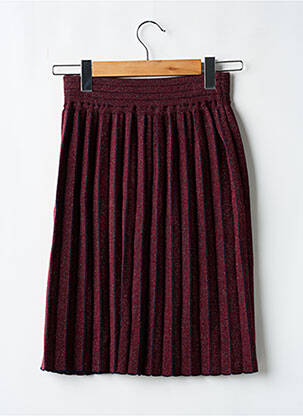 Jupe mi-longue taille élastique rouge CLAUDIUS femme