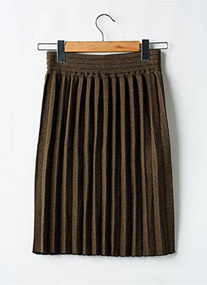Jupe mi-longue taille élastique or CLAUDIUS femme