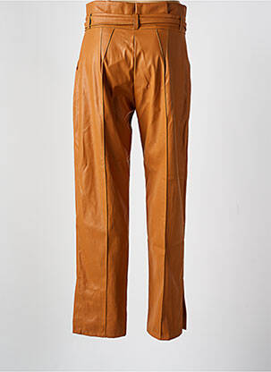 Pantalon droit fermeture zippée sous rabat boutonné marron LES ACOLYTES femme