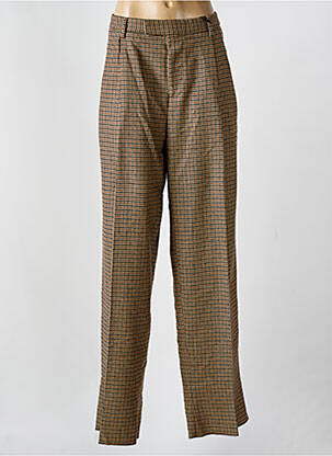 Pantalon droit fermeture zippée sous rabat avec crochet beige TOMMY HILFIGER femme