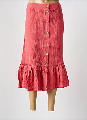 Jupe mi-longue coupe évasée rose DAMART femme