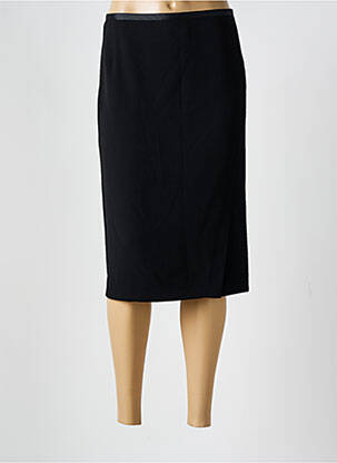 Jupe mi-longue fermeture zip latéral noir DEVERNOIS femme