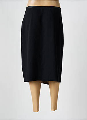 Jupe mi-longue fermeture zip latéral noir DEVERNOIS femme