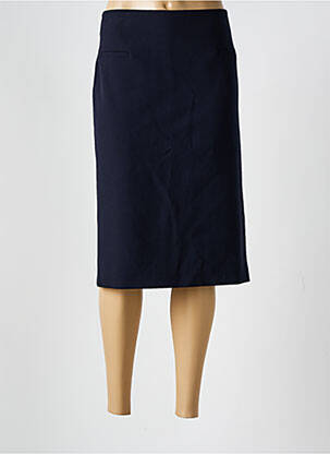 Jupe mi-longue coupe droite bleu DEVERNOIS femme