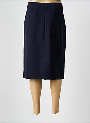 Jupe mi-longue coupe droite bleu DEVERNOIS femme