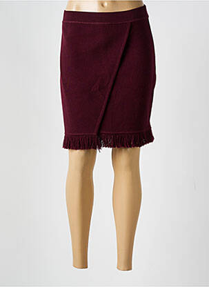 Jupe courte coupe droite violet DEVERNOIS femme
