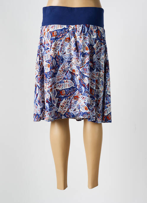 Jupe mi-longue taille élastique bleu DAMART femme