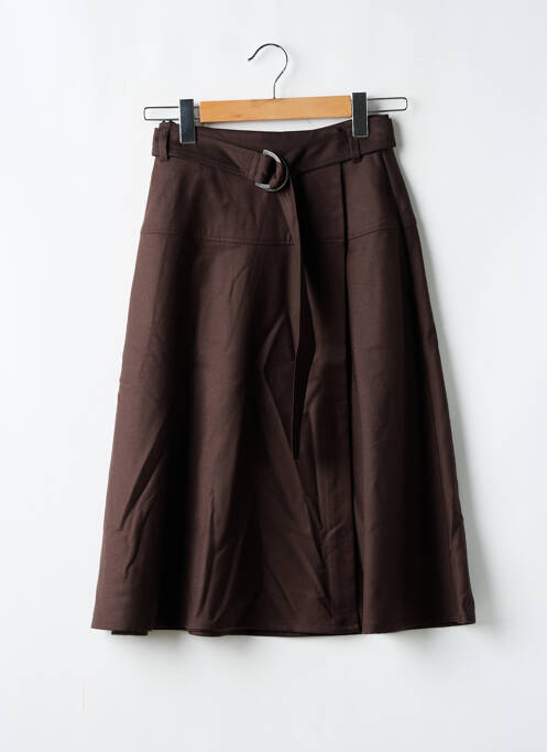 Jupe mi-longue marron COMPTOIR DES COTONNIERS pour femme