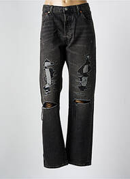 Jeans coupe droite effet usé délavé taille normale noir LEVIS femme