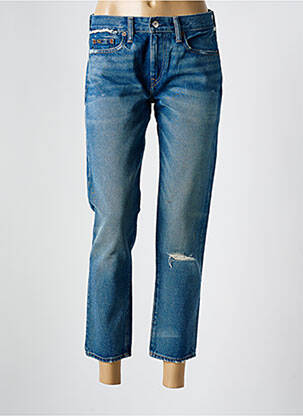 Jeans coupe slim effet usé délavé taille basse bleu RALPH LAUREN femme