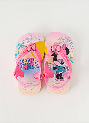Tongs impression bout ouvert rose HAVAIANAS fille