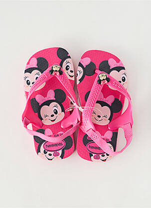 Tongs impression bout ouvert rose HAVAIANAS fille