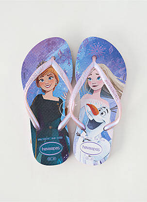 Tongs impression bout ouvert violet HAVAIANAS fille