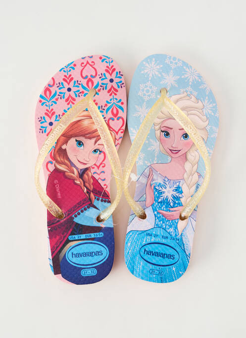 Tongs tissage satiné bout ouvert or HAVAIANAS fille