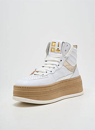 Baskets plateforme talon de 4 à 6cm blanc GIO+ femme