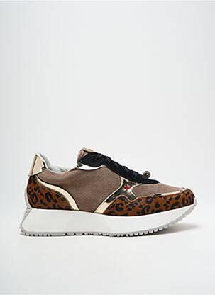 Baskets bout rond talon de 4 à 6cm marron GIO+ femme