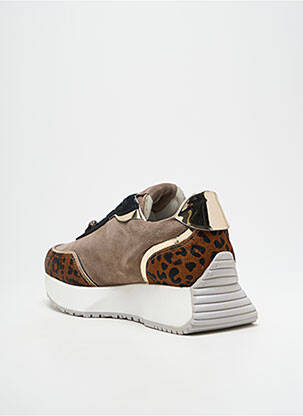 Baskets bout rond talon de 4 à 6cm marron GIO+ femme