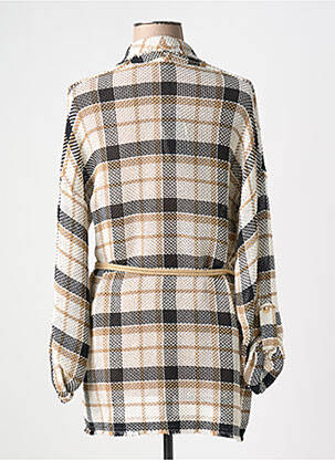 Gilet manches longues col châle beige CAROLINE BISS femme
