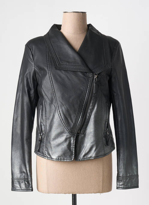 Veste simili cuir noir HUIT SIX SEPT pour femme