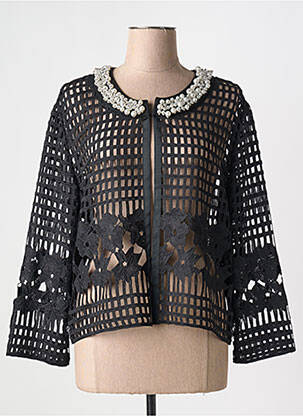 Veste casual col rond noir JOSEPH RIBKOFF femme