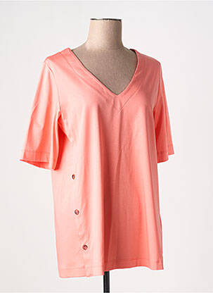 Blouse tissage popeline manches courtes orange ELENA MIRO femme