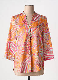 Chemisier coupe cintrée manches 3/4 orange ETERNA femme