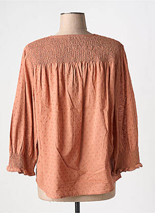 Blouse col rond manches longues orange DEVERNOIS femme