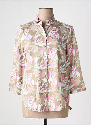 Chemisier imprimé fleurs manches 3/4 rose ETERNA femme