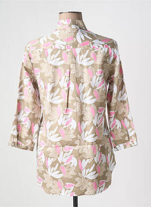 Chemisier imprimé fleurs manches 3/4 rose ETERNA femme