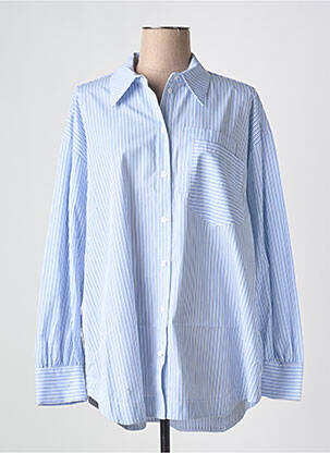 Chemisier coupe droite manches longues bleu MÊME ROAD femme