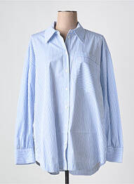 Chemisier coupe droite manches longues bleu MÊME ROAD femme