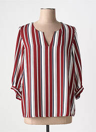 Blouse manches 3/4 manches 3/4 rouge CAROLINE BISS femme