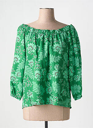 Top imprimé fantaisie manches 3/4 vert NICE THINGS femme