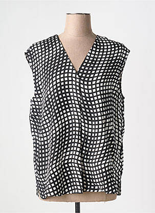 Blouse tissage popeline manches courtes noir ETERNA femme