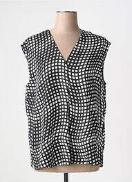 Blouse imprimé fantaisie manches courtes noir ETERNA femme