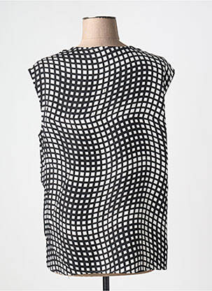 Blouse tissage popeline manches courtes noir ETERNA femme