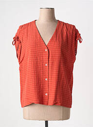 Chemisier manches courtes manches courtes orange NICE THINGS femme