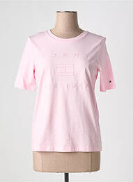 T-shirt coupe cintrée manches courtes rose TOMMY HILFIGER femme