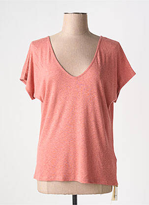 T-shirt col v manches courtes orange NICE THINGS femme