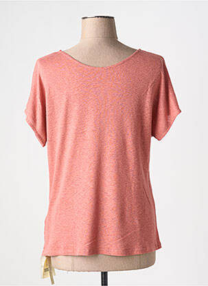 T-shirt col v manches courtes orange NICE THINGS femme
