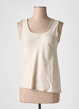 Débardeur coupe droite sans manche beige CINZIA CALDI femme