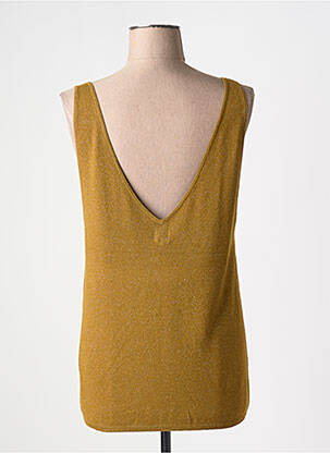 Top col v sans manche marron DES PETITS HAUTS femme
