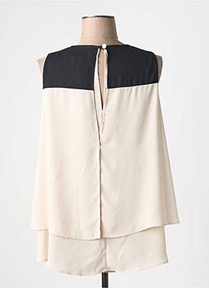 Blouse col rond sans manche beige JOSEPH RIBKOFF femme