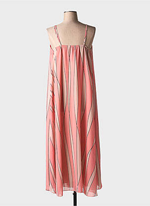 Robe mi-longue imprimé fantaisie sans manche orange MÊME ROAD femme