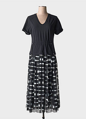 Robe mi-longue manches courtes manches courtes noir MARC CAIN femme