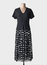 Robe mi-longue manches courtes manches courtes noir MARC CAIN femme