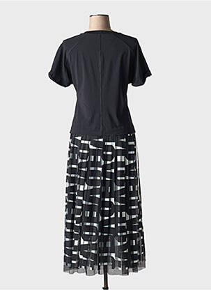 Robe mi-longue manches courtes manches courtes noir MARC CAIN femme