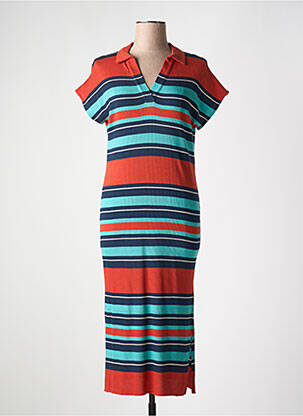 Robe mi-longue manches courtes manches courtes orange NICE THINGS femme