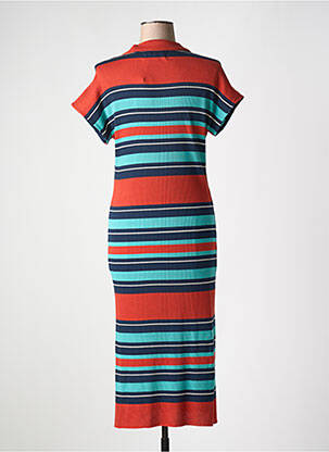 Robe mi-longue manches courtes manches courtes orange NICE THINGS femme