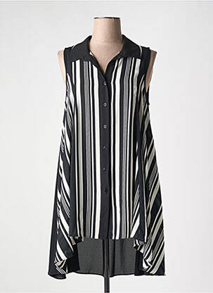 Tunique sans manche tissage crêpe noir JOSEPH RIBKOFF femme